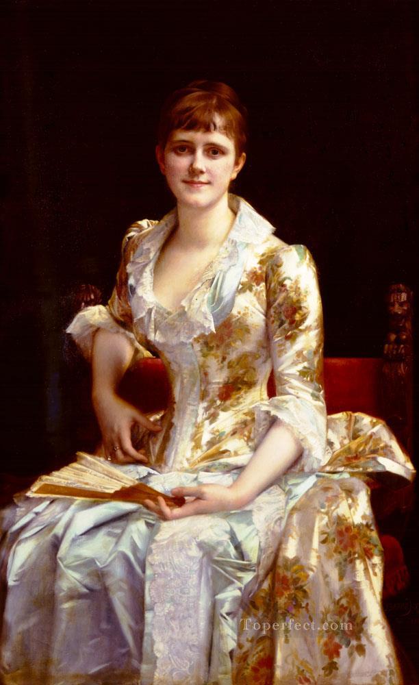 Portrait Of Young Lady Academicism Alexandre Cabanel Oil Paintings